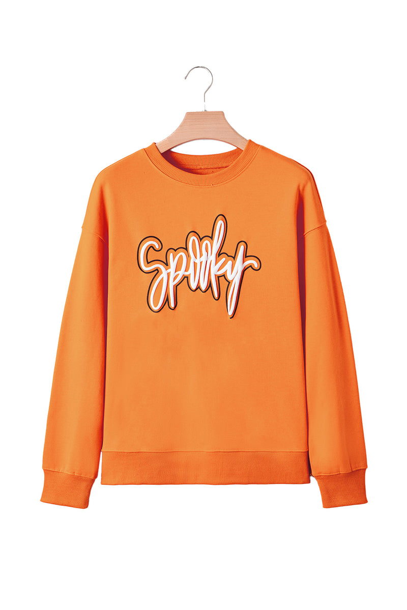 Spooky Graphic Halloween Crew Neck Holiday Sweatshirt