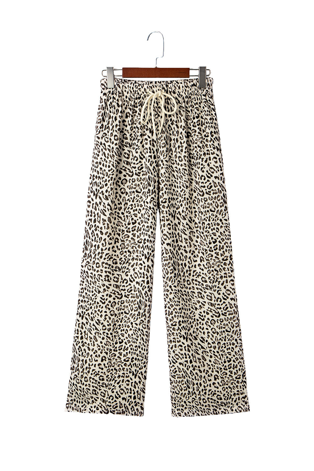 Leopard Drawstring Elastic Waistband Loose Pants