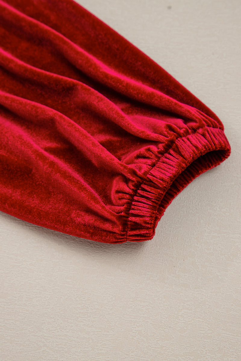 Bowknot Decor High Waist Velvet Mini Dress