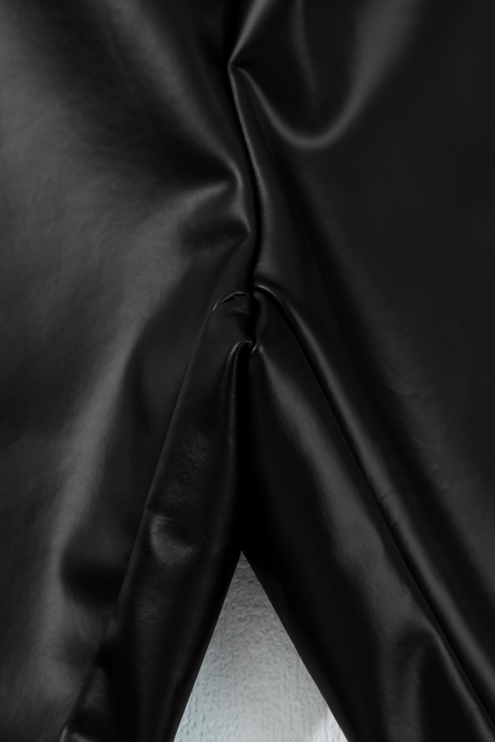 Faux Leather Seamed Leg High Waist Leggings