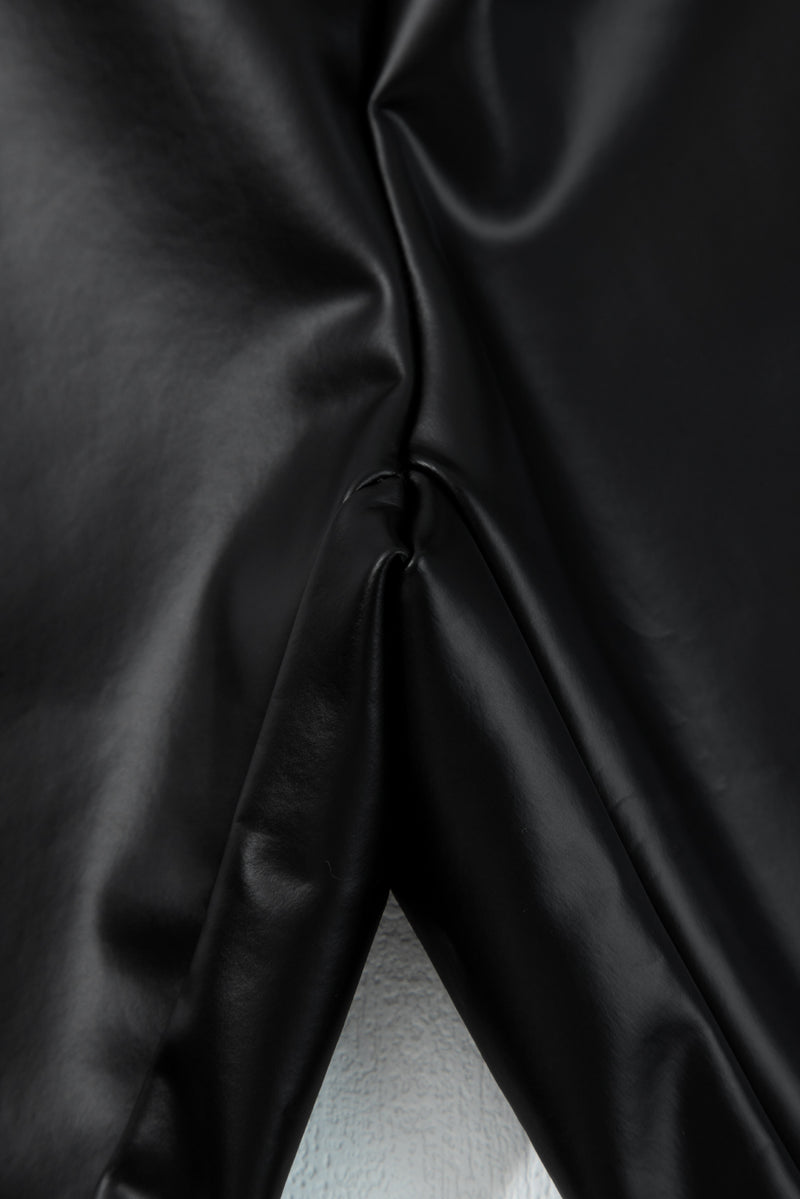 Faux Leather Seamed Leg High Waist Leggings