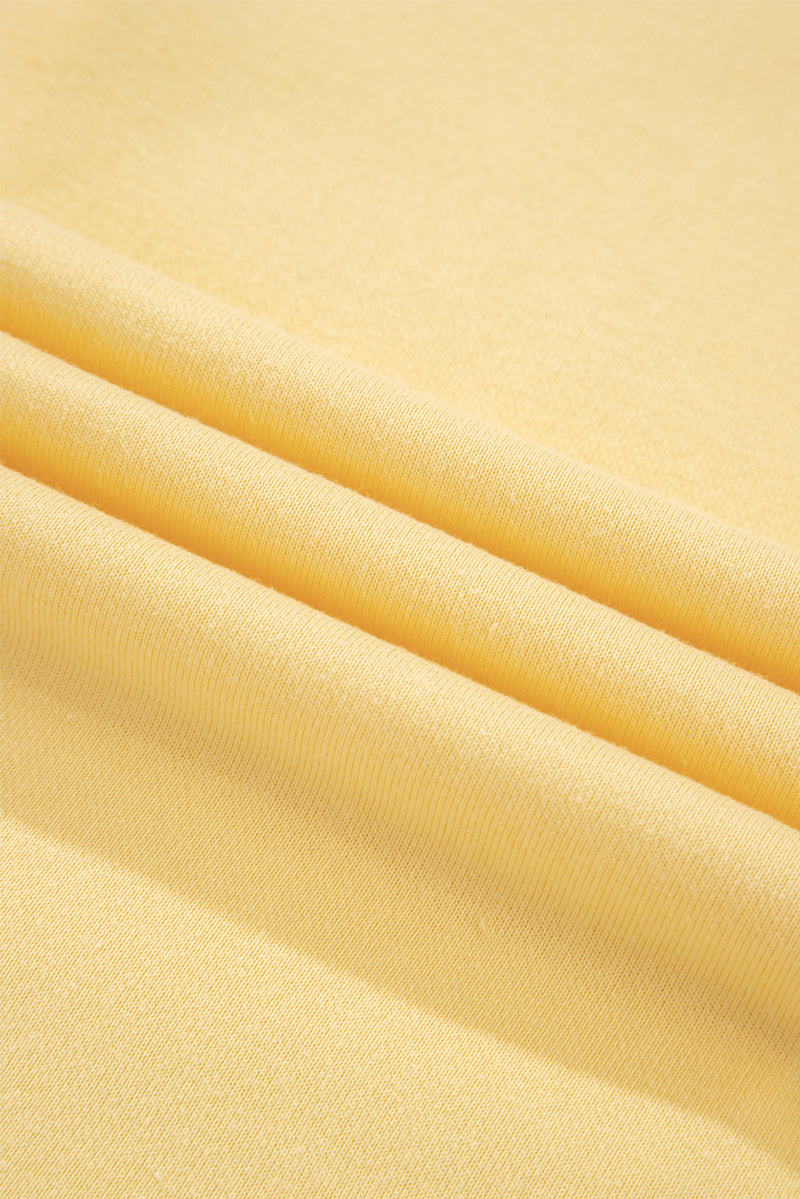 Cream Button Collar Drop Shoulder Pullover and Shorts 2pcs Outfit