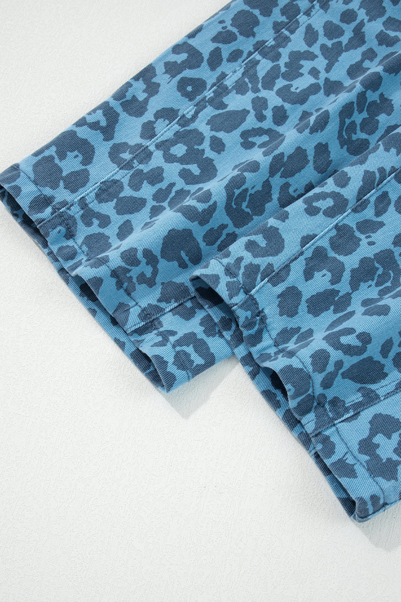 Leopard Print Straight Loose Jeans