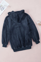 Navy Warm Furry Pullover Hoodie