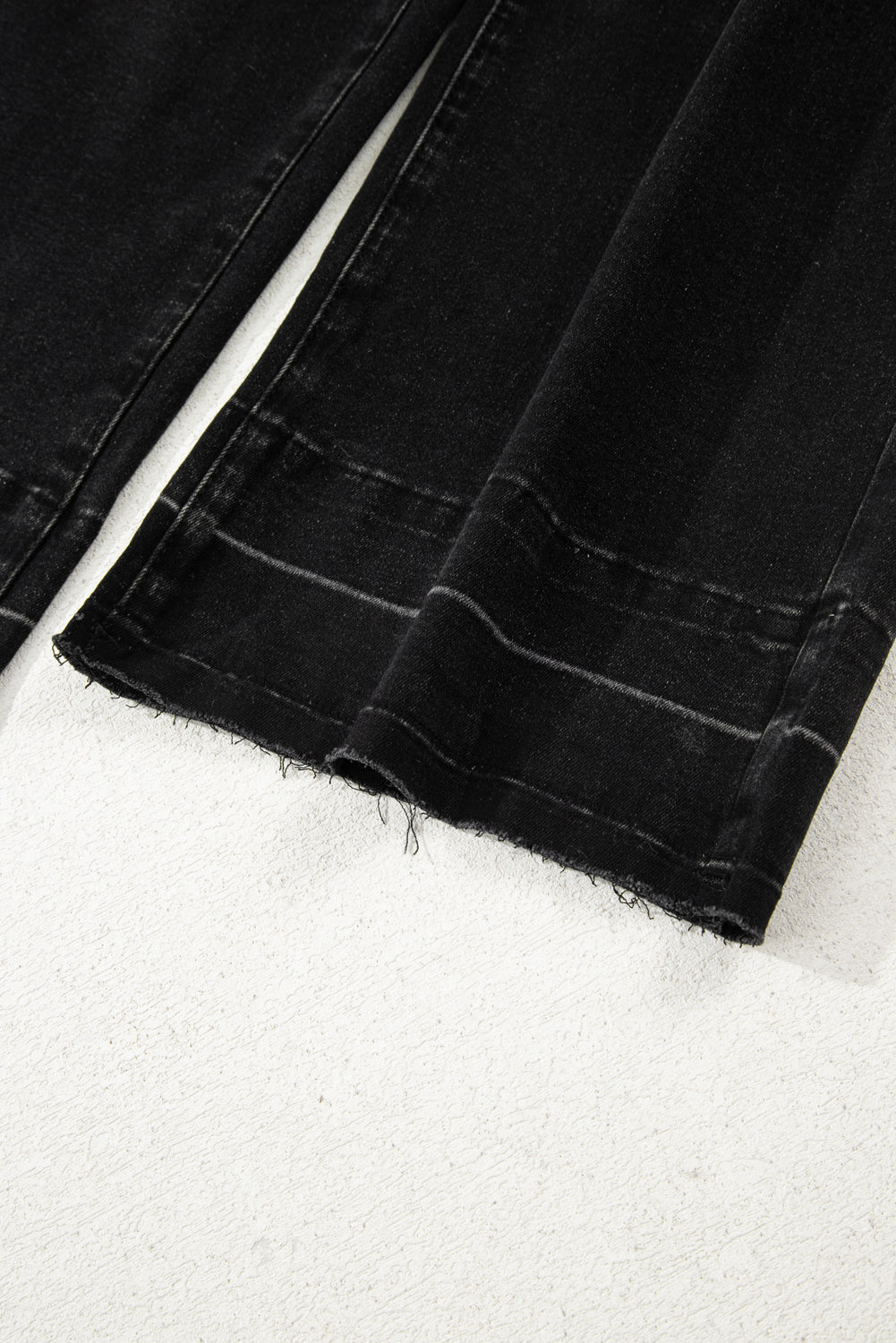 Raw Hem Straight Leg Loose High Waist Jeans