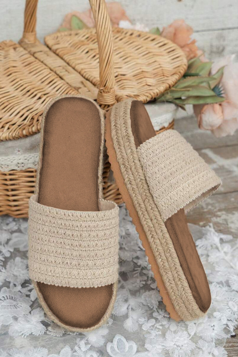 Boho Woven Non-slip Wedge Slippers