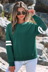 Varsity Striped Detail Drop Shoulder Oversized Sweatshirt