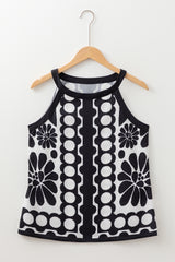 Abstract Dot Flower Print Tank Top