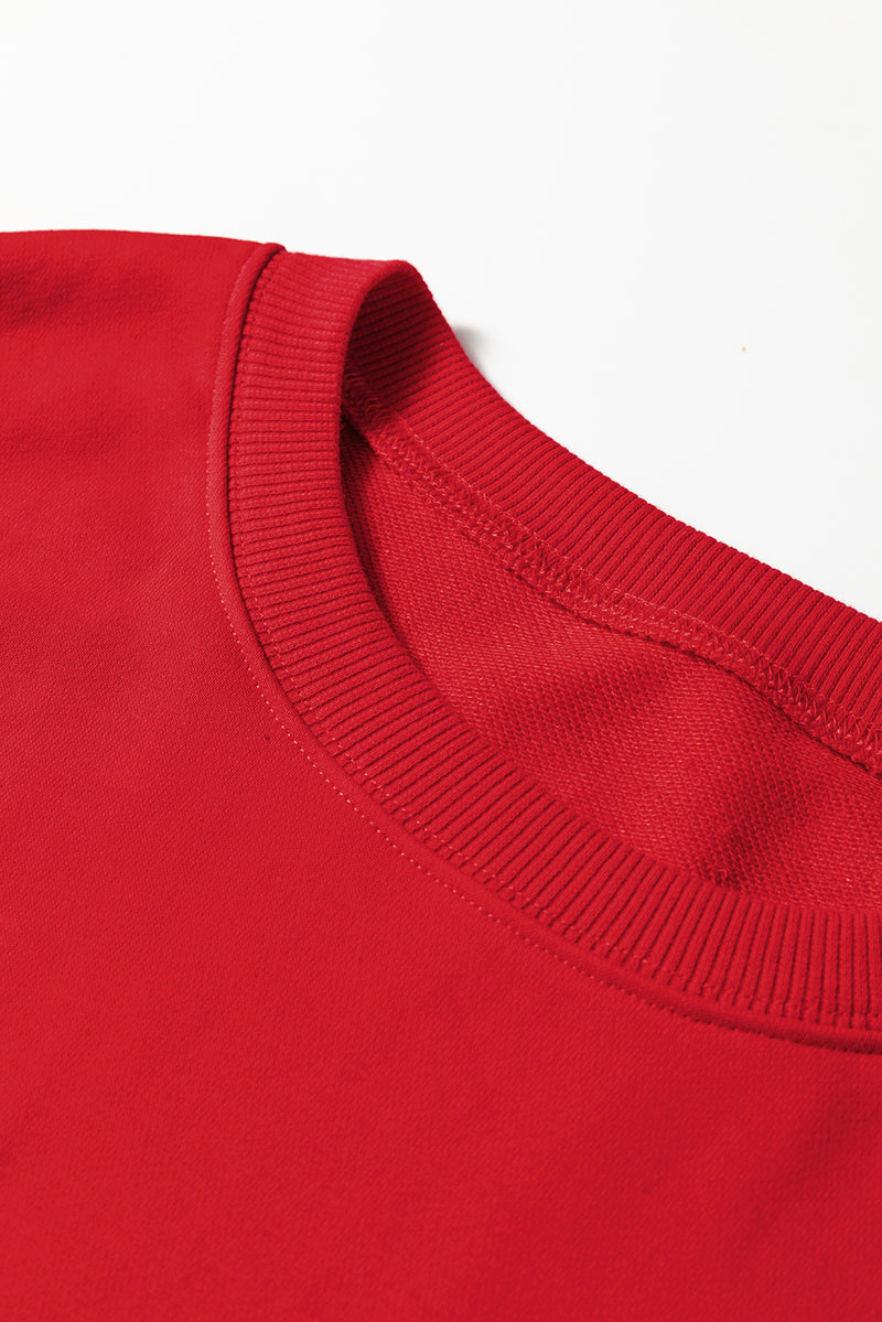Varsity Striped Detail Crew Neck Plus Sweatshirt