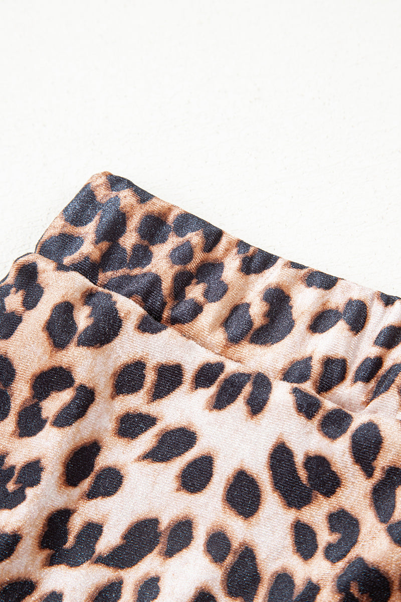 Leopard Tiered Patchwork Hot Mini Skirt