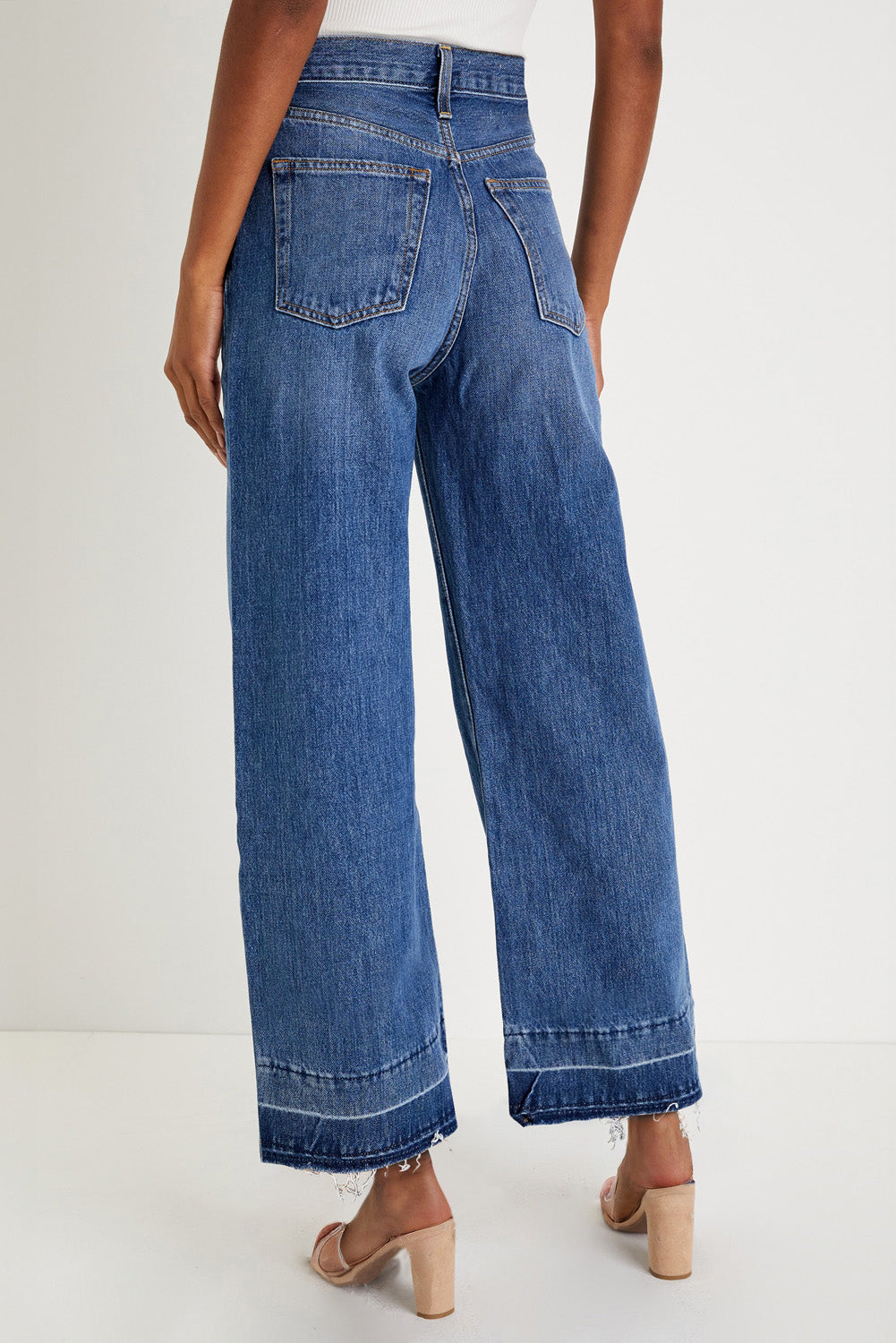 Raw Hem Straight Leg Loose High Waist Jeans