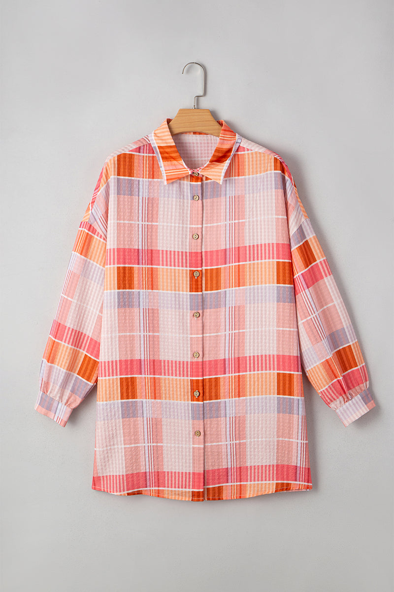 Oversized Check Tunic Shirt