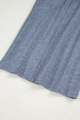 High Frilled Detail Wide Leg High Waist Knit Pants