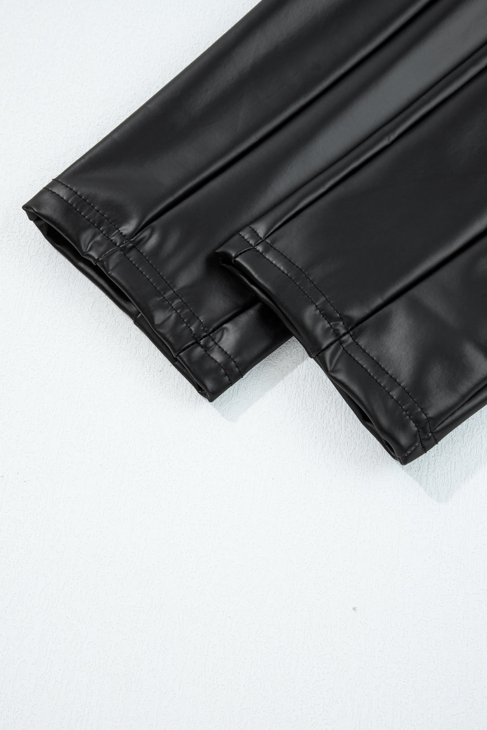 Faux Leather Seamed Leg High Waist Leggings