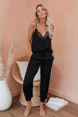 Drawstring Elastic Waistband Pocketed Cropped Jogger Pants