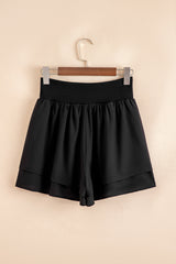 Crossed Waist Tiered Flowy Shorts