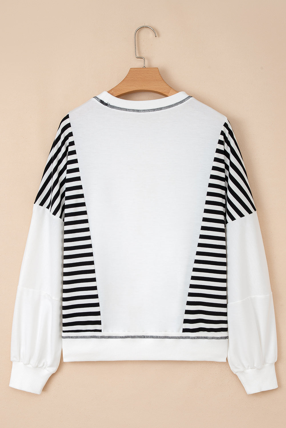 Stripe Colorblock Patchwork Contrast Stitching Oversize Sweatshirt