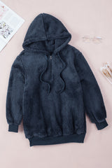 Navy Warm Furry Pullover Hoodie