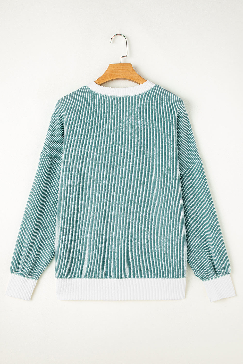 Corded Color block Drop Shoulder Loose Top