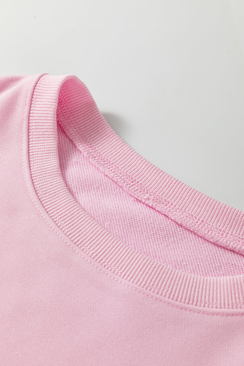 Phalaenopsis Chenille Heart Pattern Casual 2pcs Pants Set