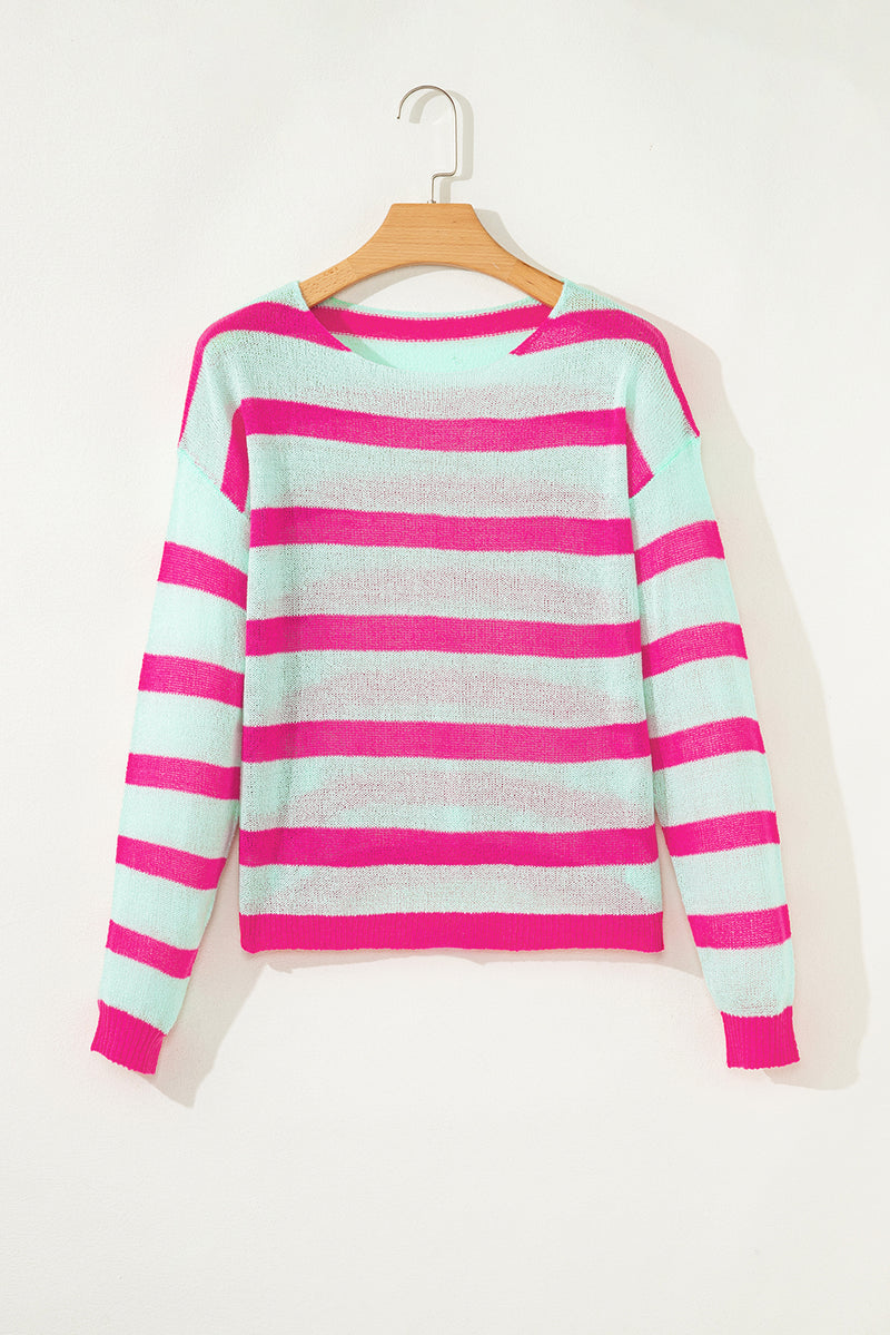 Stripe Round Neck Casual Sweater