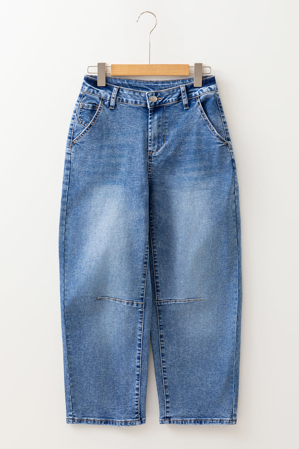 High Waist Straight Leg Ankle Jeans