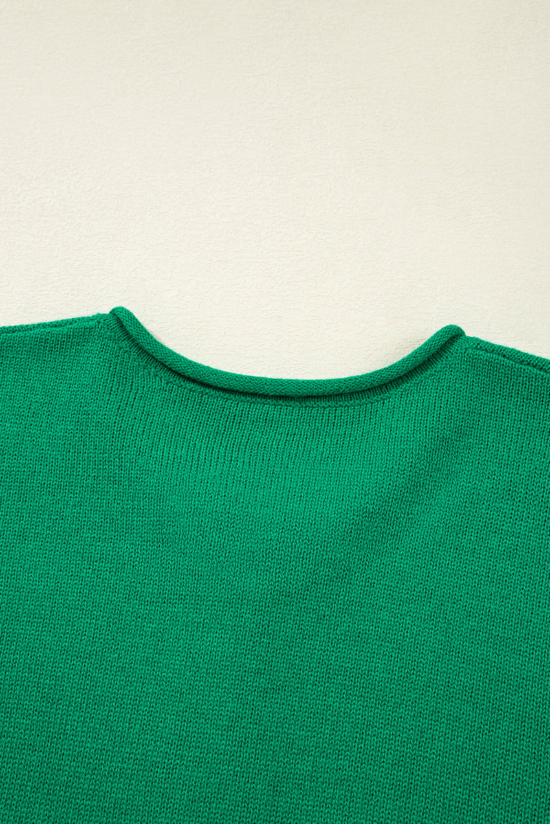 Solid Color Knit Button Drop Shoulder Sweater Cardigan