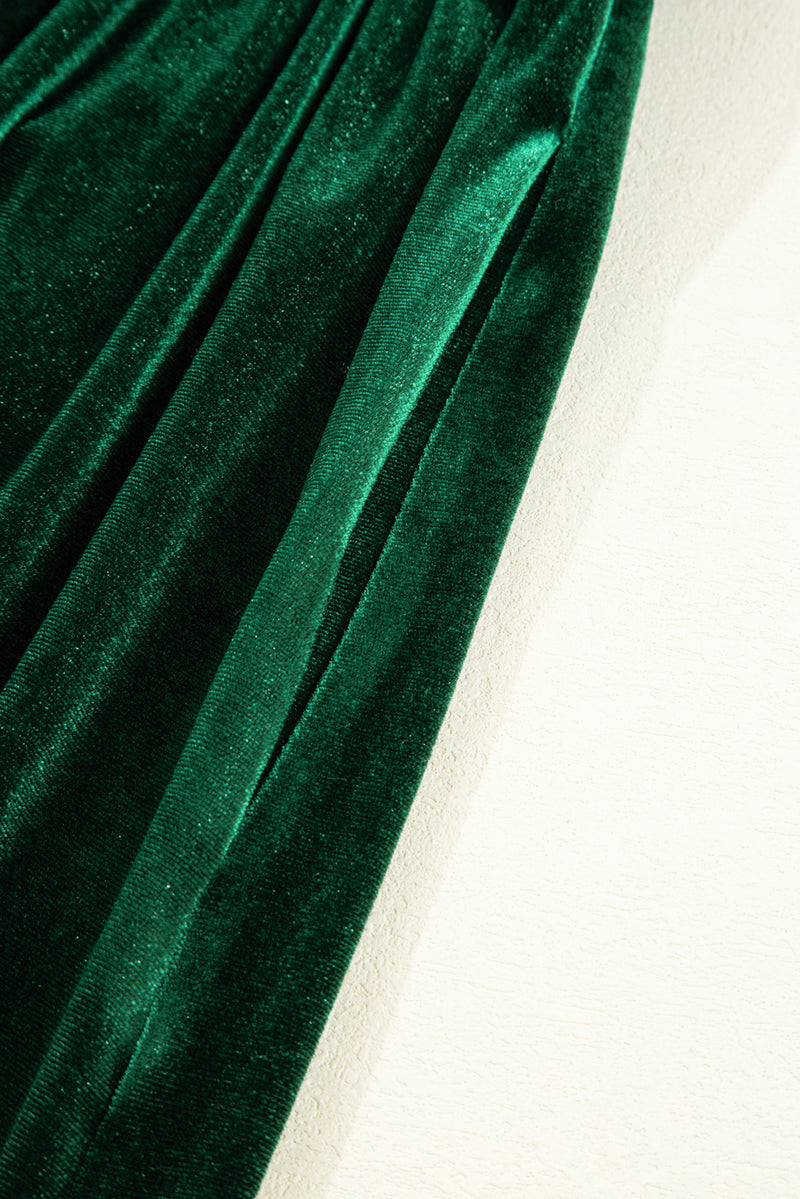 Bowknot Decor High Waist Velvet Mini Dress