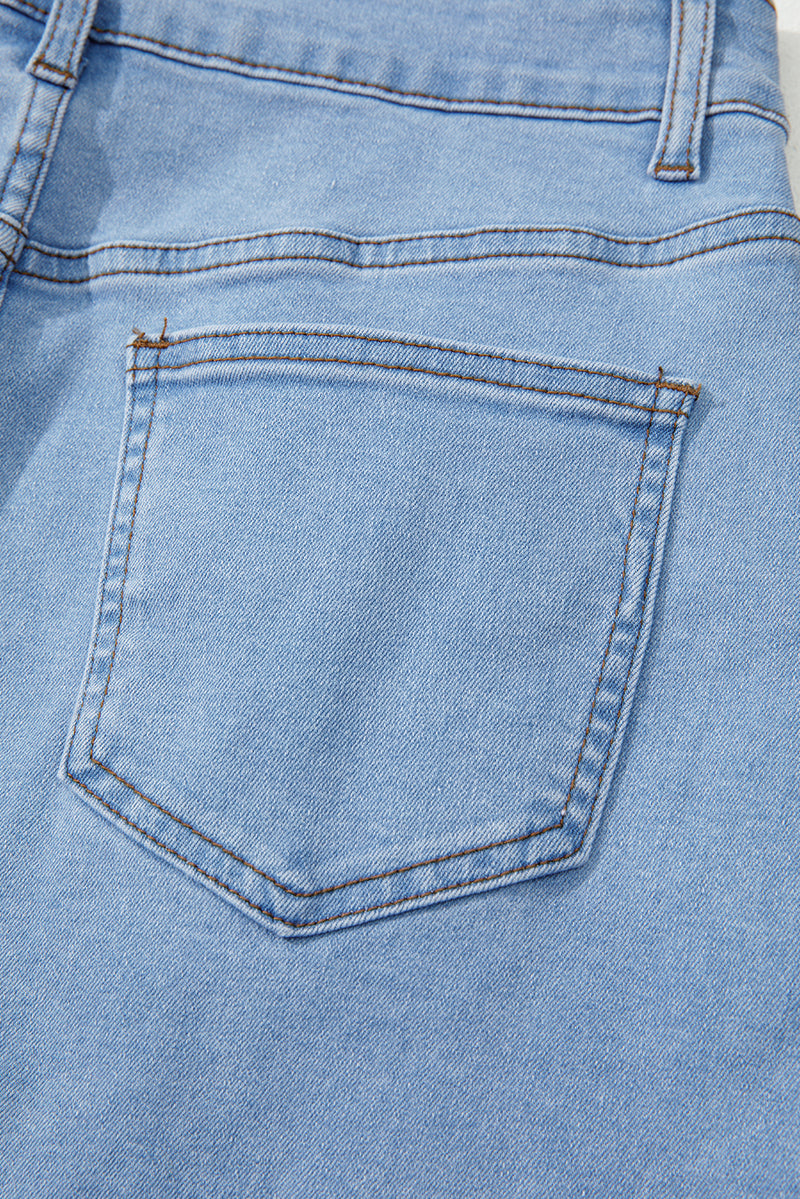 Western Embroidered Denim Mini Skirt