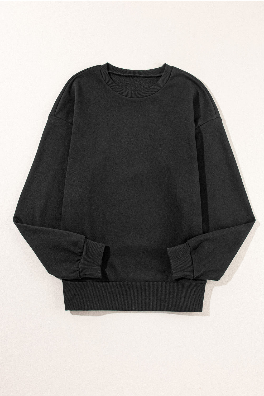 Solid Snap Buttons Side Splits Pullover Sweatshirt