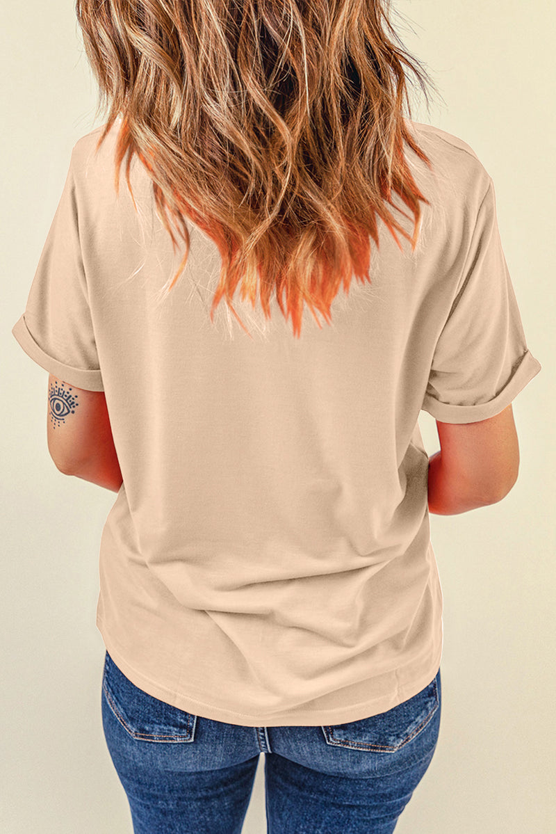 Bright Casual Plain Crew Neck Tee