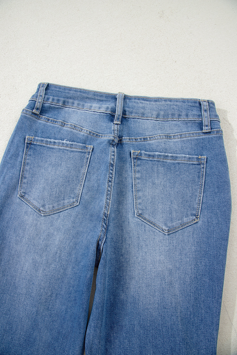Cut out Side Frayed Hemline Flare Jeans