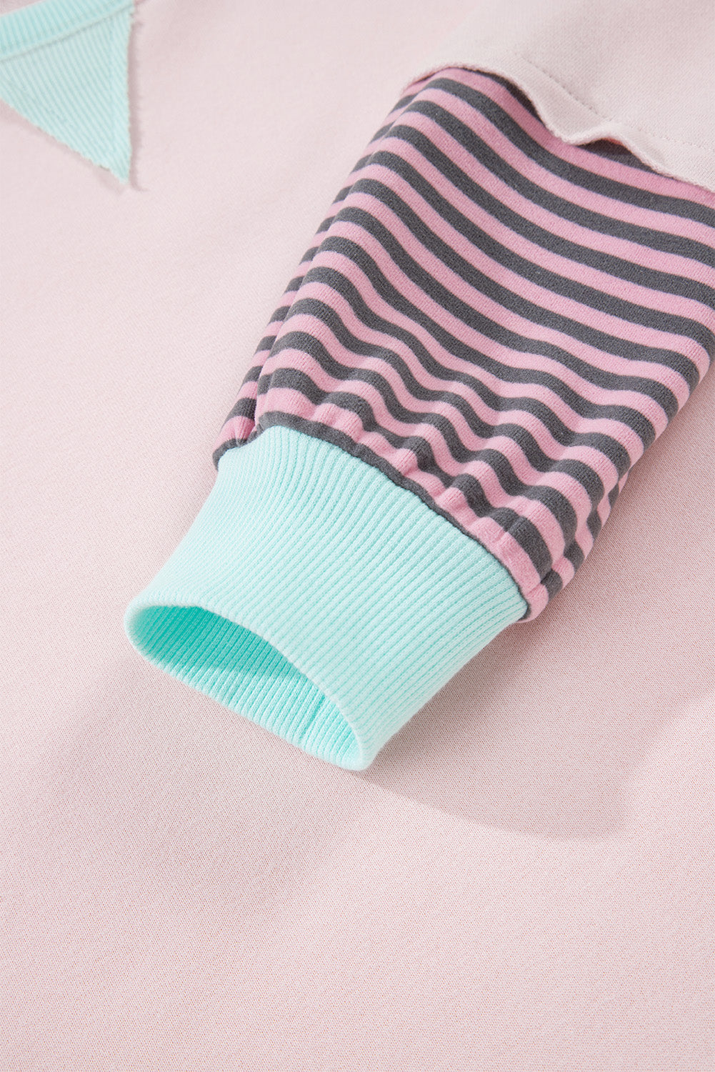 Striped Color block Patchwork Drop Shoulder Sweatshirt
