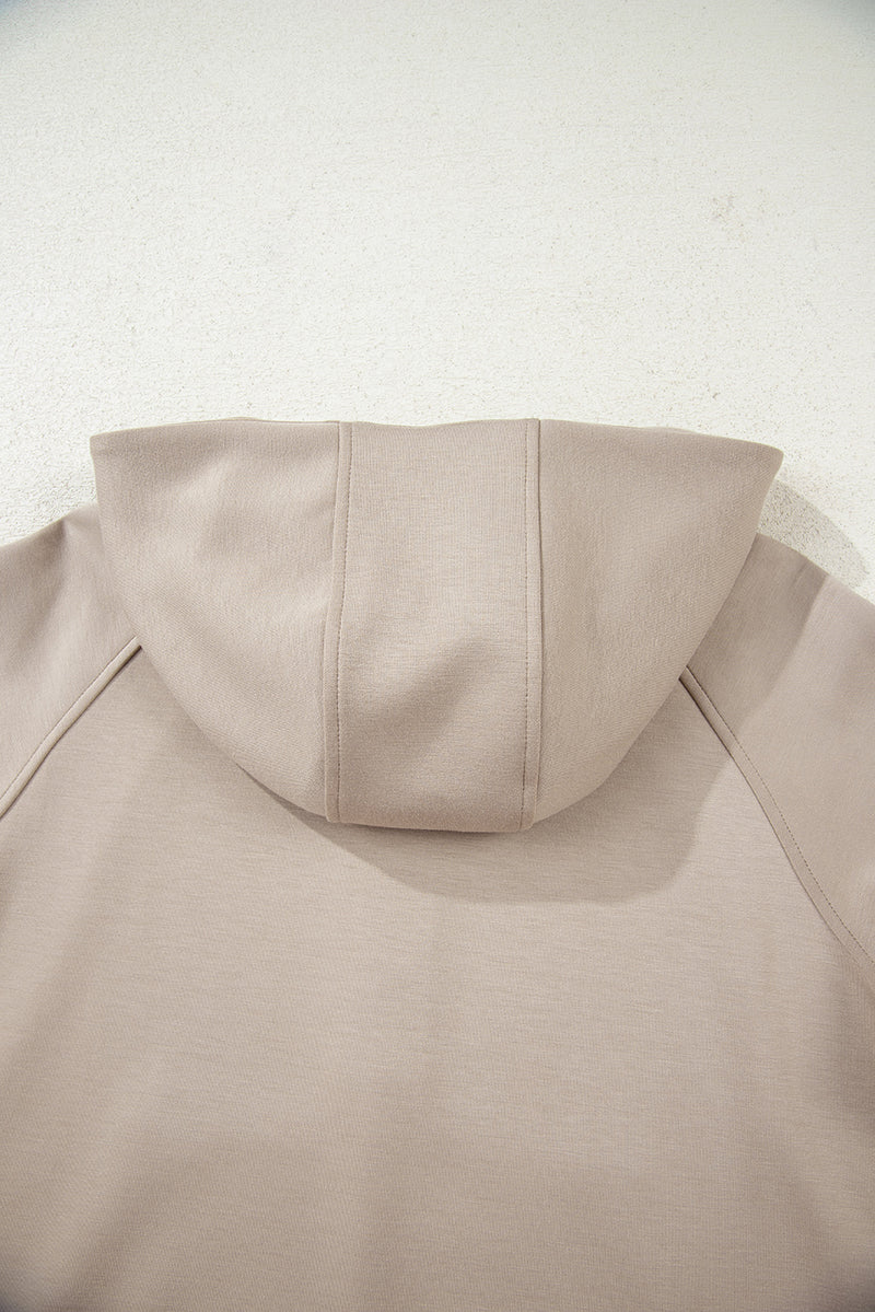 Half Zip Thumbhole Sleeve Hoodie Active Pants 2pcs Outfit