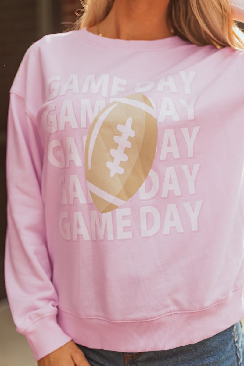 GAME DAY Football Rugby Print Casual Sweatshirt