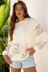 Western Geo Pattern Patchwork Hoodie with Kangaroo Pocket