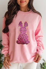Cheetah Easter Rabbit Graphic Sweatshirt