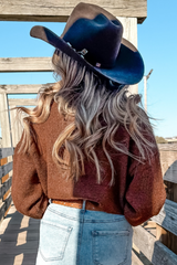 See You Cowboy Embroidered Western Graphic Sweater