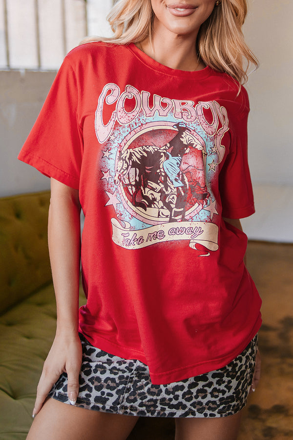 COWBOY Take Me Away Graphic Western Loose Tee