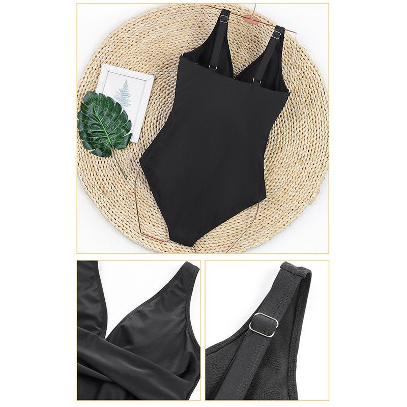 One Piece Swimsuits Tummy Control Bathing Suits V Neck Criss Cross Ruched Push Up Slimming Swimwear