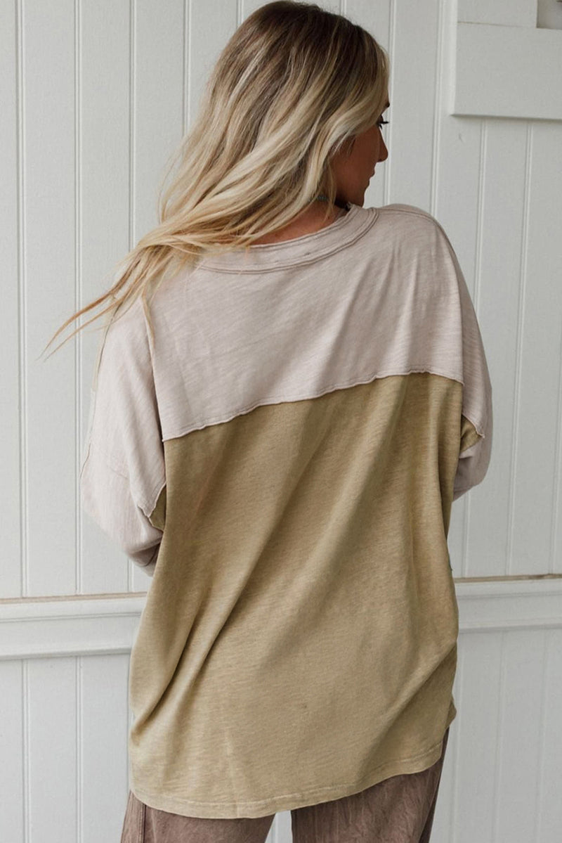 Flower Patched Exposed Seam Bracelet Sleeve Oversized T Shirt