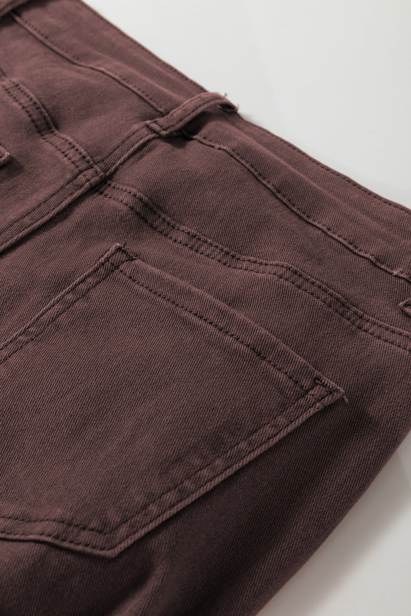Loose Straight High Waist Solid Color Jeans