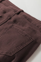 Loose Straight High Waist Solid Color Jeans