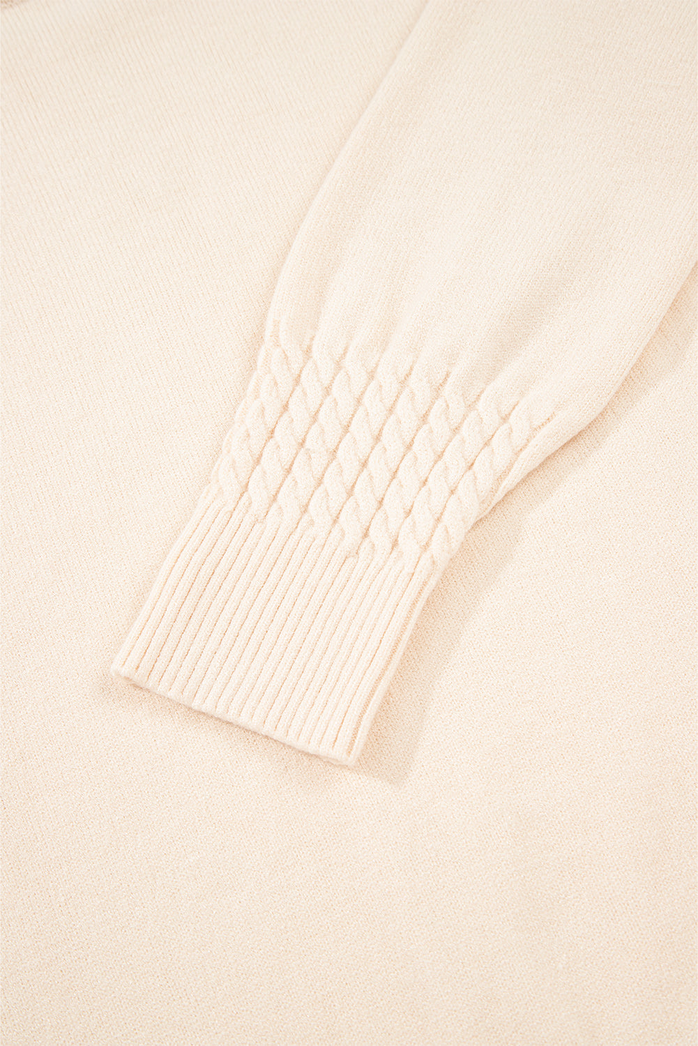 Cable Texture Bohemian Ruffle Hem Patchwork Sweater