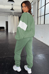 Solid Drop Shoulder Loose Sweatshirt and Joggers Active Set