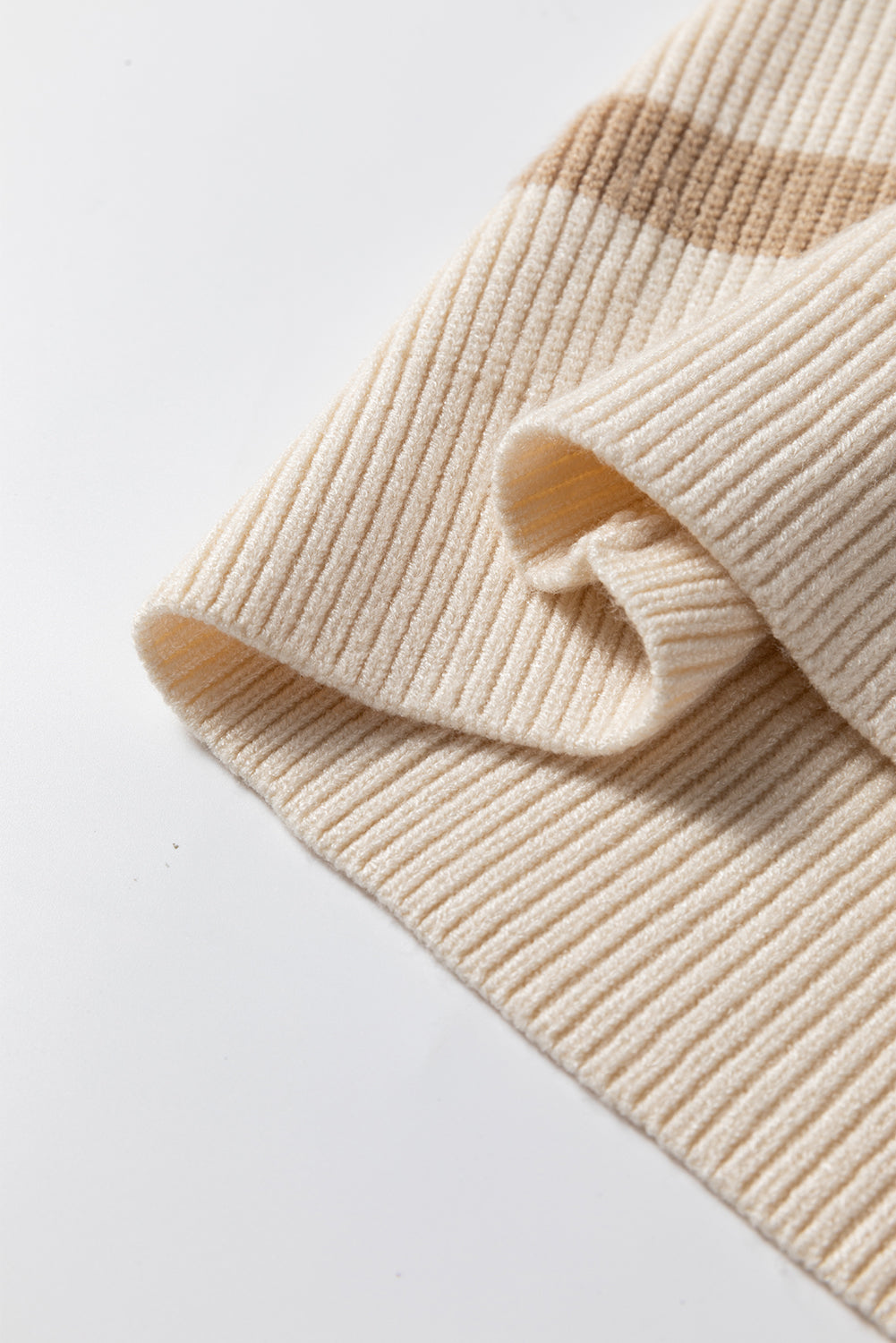 Stripe Ribbed Half Zip Collared Sweater Vest