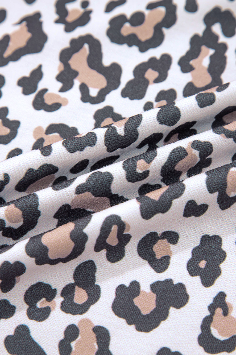 Leopard Floral Patchwork Drawstring Hoodie