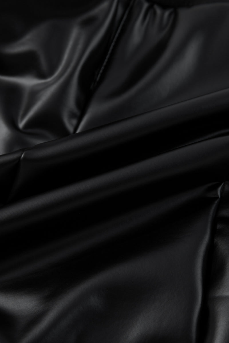 Faux Leather Seamed Leg High Waist Leggings