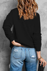 Sequin Cute Bow Ghost Graphic Crew Neck Halloween Sweatshirt
