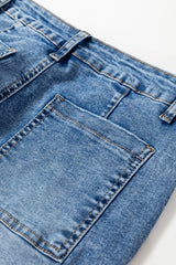 High Waist Straight Leg Ankle Jeans